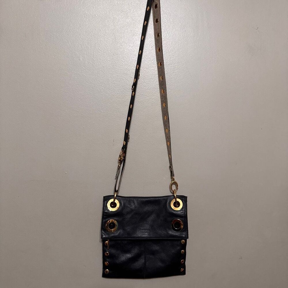 Hammitt Montana reversible black leather crossbody bag 11”x11” - Picture 3 of 12